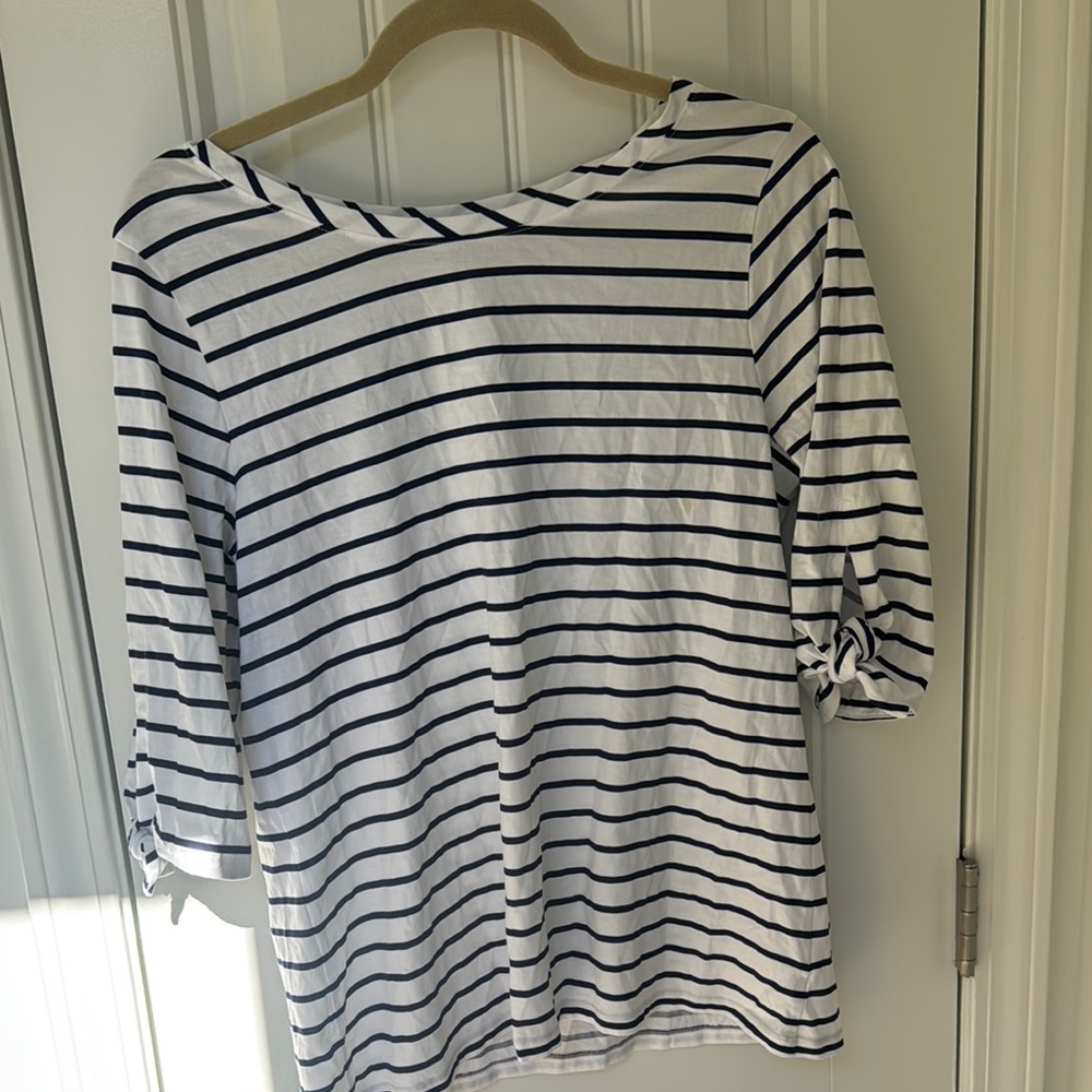 Lilly Pulitzer Striped Women's Top - Black and White, size large